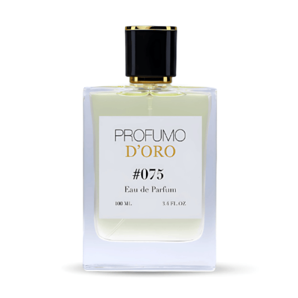 Profumo D’oro #075 – stilvoller Herrenflakon, Hauptansicht des holzig-würzigen Eau de Parfum